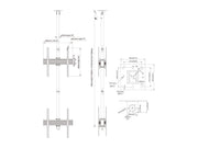 Multibrackets MBC2U2P M Pro 3m 4-Screen Ceiling Mount For 40"-65" Screens | 7340234813988 Ceiling Mount Bracket Multibrackets