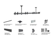 Multibrackets M Menu Board Pro 4-Screen Ceiling Mount For 32"-43" Screen | 200x200 VESA Ceiling Mount Bracket Multibrackets