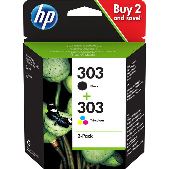 HP 303 2-Pack Black/Tri-Color Original Ink Cartridges