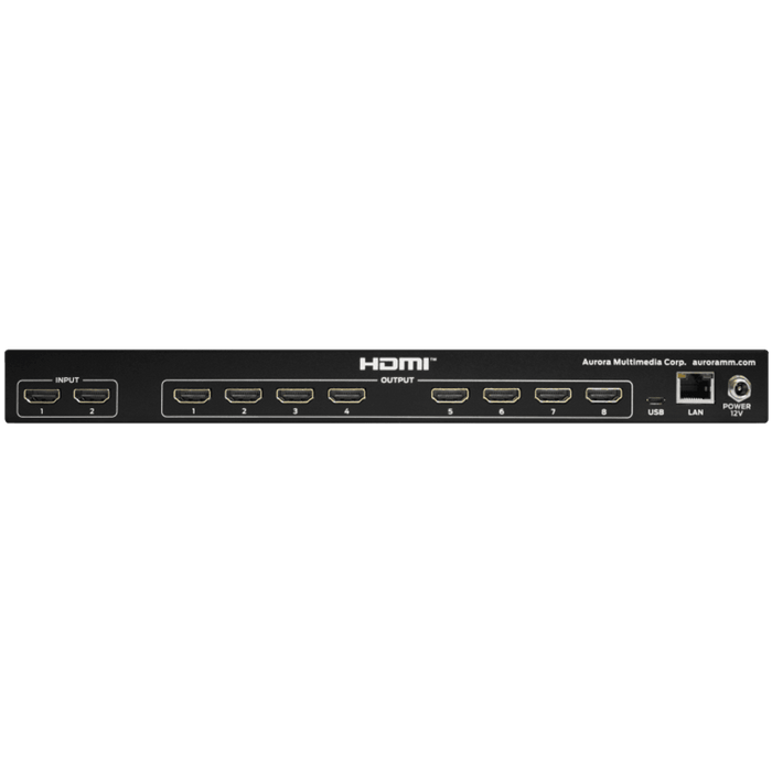 Aurora DXE-218 2-to-8 HDMI 4K Advanced Splitter Video Splitter Aurora