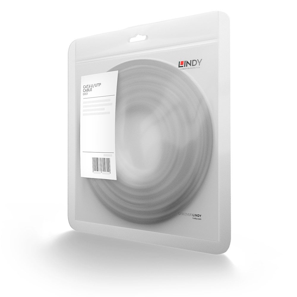 Lindy 3m Cat.6 U/UTP Network Cable, Grey | 48004 LAN / Ethernet Cable Lindy