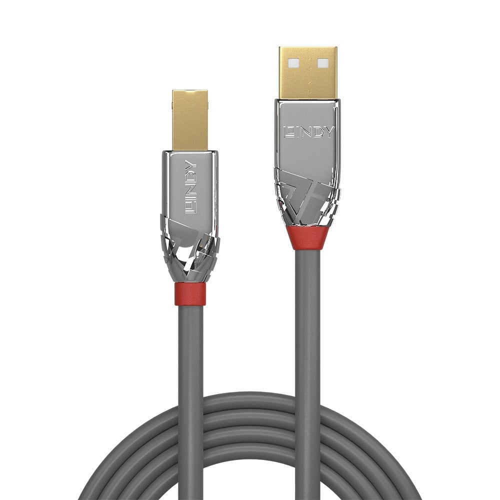 Lindy 3m USB 2.0 Type A to B Cable, Cromo Line | 36643 USB Cable Lindy