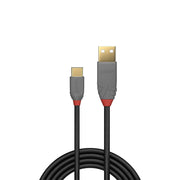 Lindy 3m USB 2.0 Type A to C Cable, Anthra Line | 36888 USB Cable Lindy
