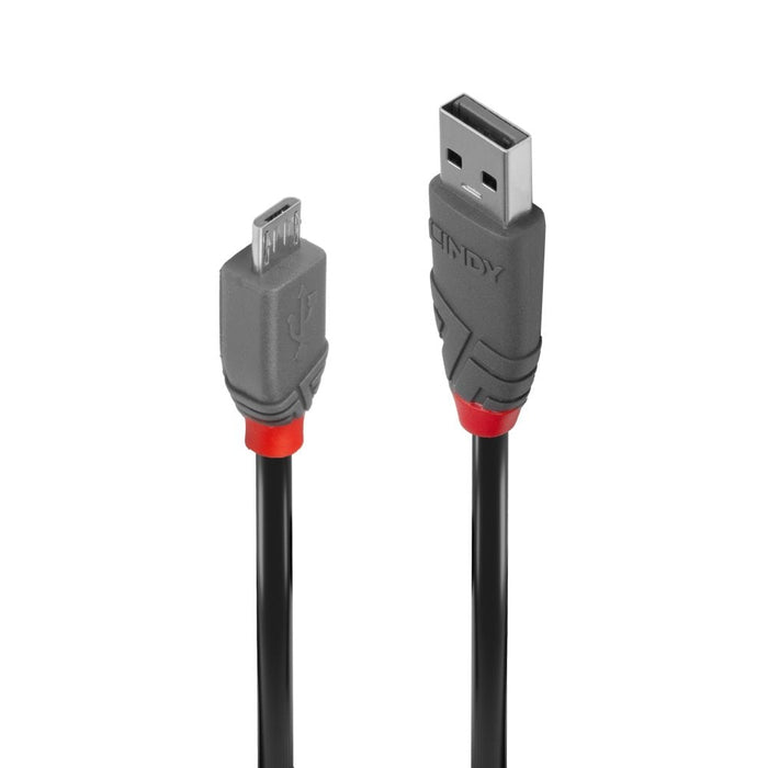 Lindy 3m USB 2.0 Type A to Micro-B Cable, Anthra Line | 36734 USB Cable Lindy
