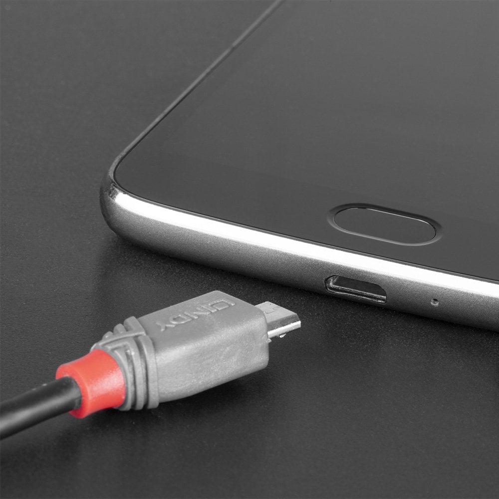 Lindy 3m USB 2.0 Type C to Micro-B Cable, Anthra Line | 36893 USB Cable Lindy