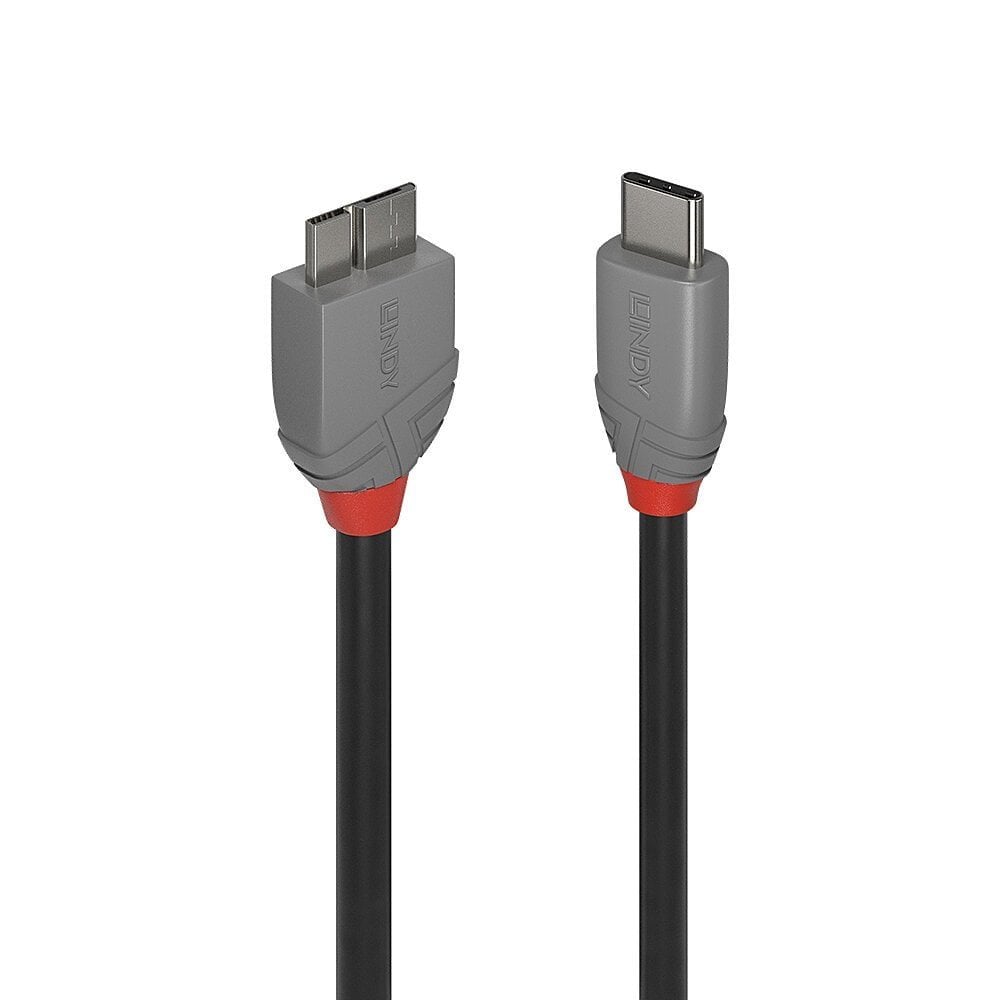 Lindy 3m USB 3.2 Type C to Micro-B Cable, Anthra Line | 36623 USB Cable Lindy