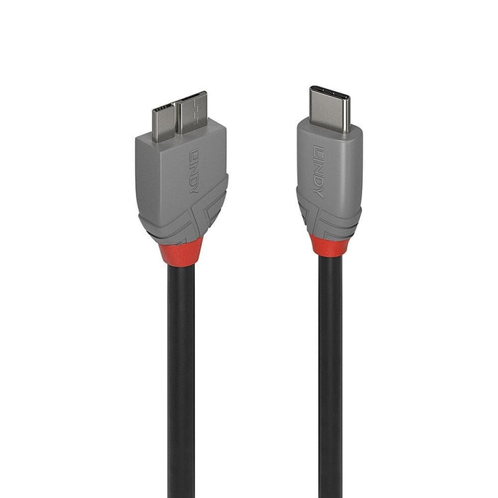 Lindy 3m USB 3.2 Type C to Micro-B Cable, Anthra Line | 36623 USB-C Cable Lindy