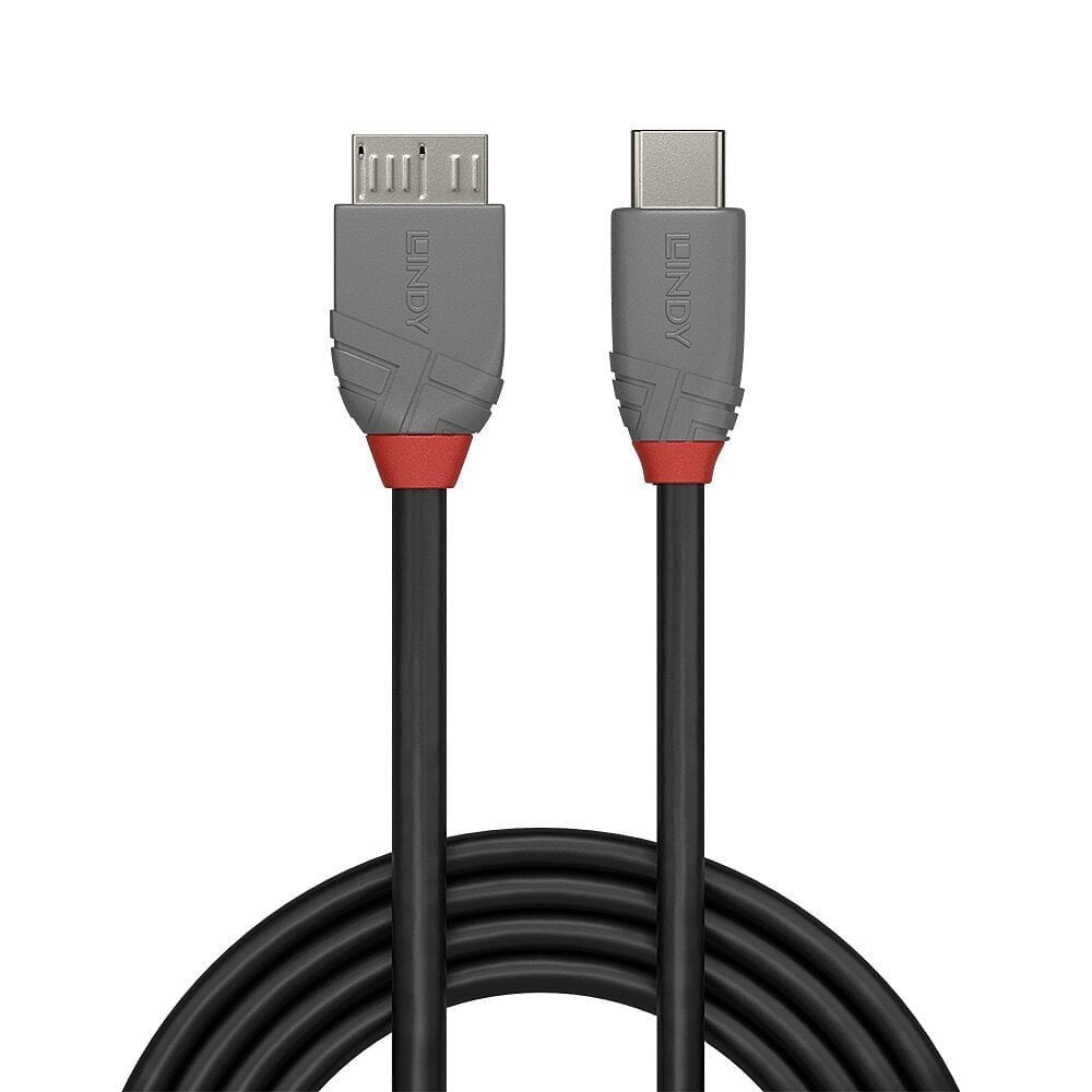 Lindy 3m USB 3.2 Type C to Micro-B Cable, Anthra Line | 36623 USB Cable Lindy