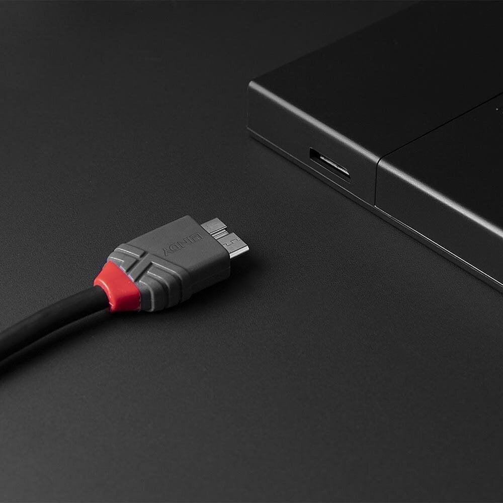 Lindy 3m USB 3.2 Type C to Micro-B Cable, Anthra Line | 36623 USB Cable Lindy