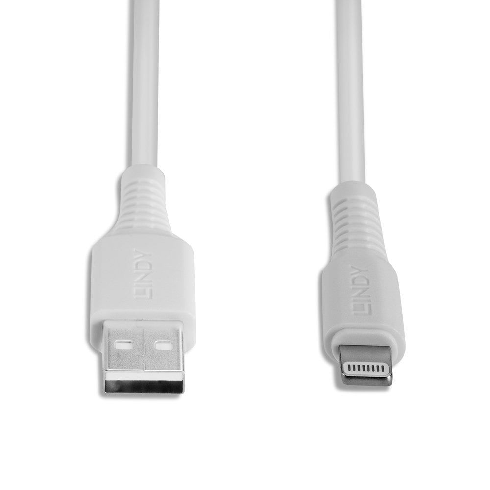 Lindy 3m USB to Lightning Cable, White | 31328 USB Cable Lindy