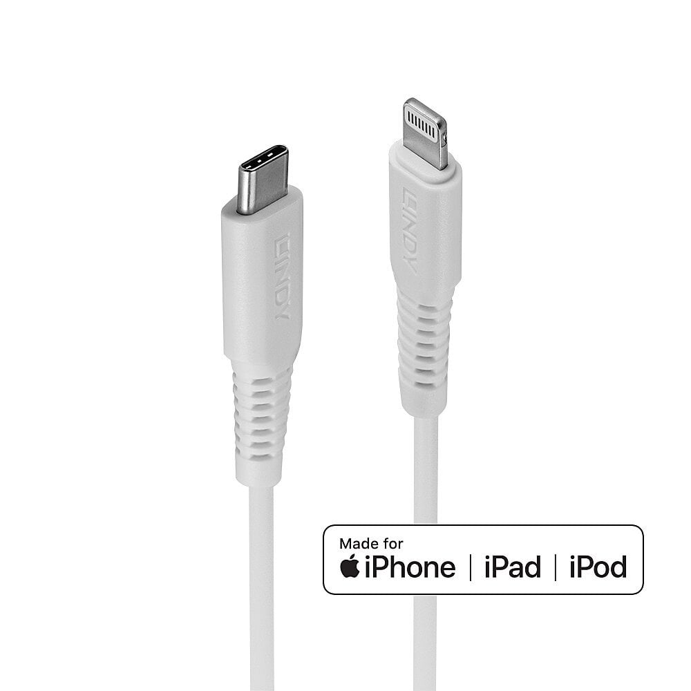 Lindy 3m USB Type C to Lightning Cable White | 31318 USB Cable Lindy