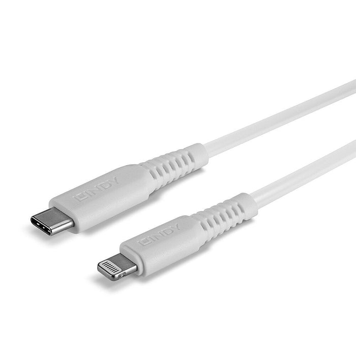 Lindy 3m USB Type C to Lightning Cable White | 31318 USB Cable Lindy