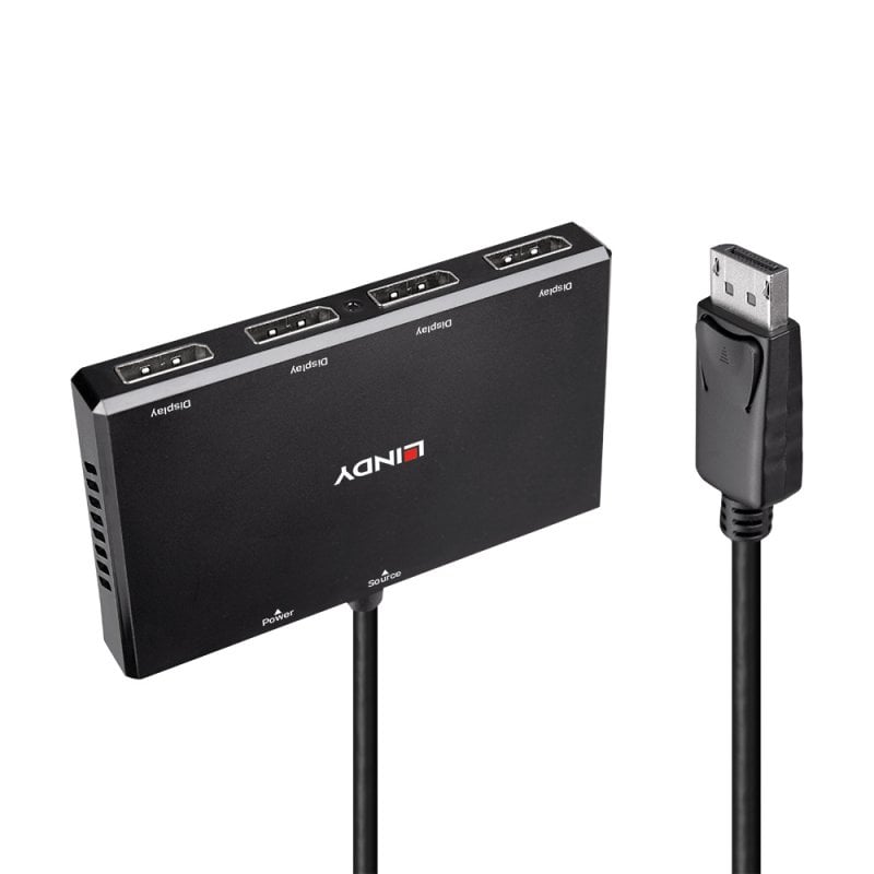 Lindy 4 Port Display Port 1.2 MST Hub | 38431 USB Hub & Docking Station Lindy