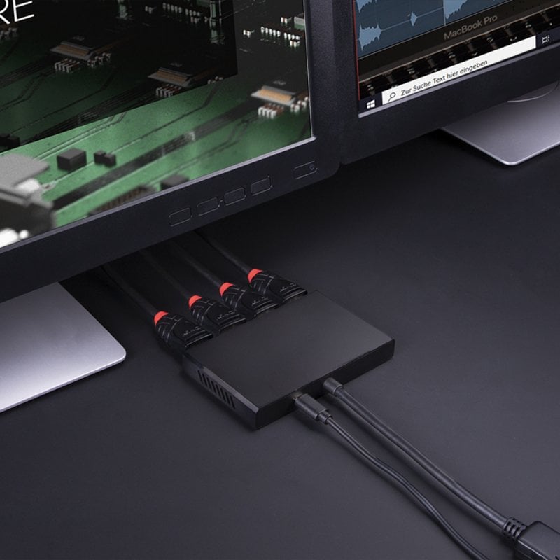 Lindy 4 Port Display Port 1.2 MST Hub | 38431 USB Hub & Docking Station Lindy