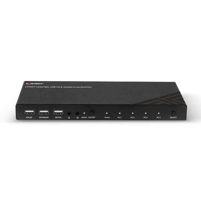 Lindy 4 Port HDMI 4K60, USB 2.0 & Audio KVM Switch | 32810