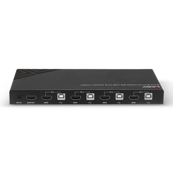 Lindy 4 Port HDMI 4K60, USB 2.0 & Audio KVM Switch | 32810