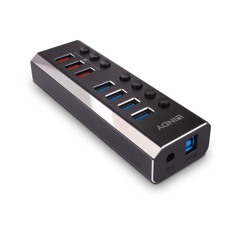 Lindy 4 Port USB 3.0 Hub with 3 Quick Charge 3.0 Ports | 43371 USB Hub & Docking Station Lindy