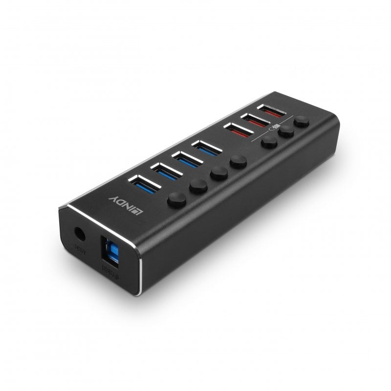 Lindy 4 Port USB 3.0 Hub with 3 Quick Charge 3.0 Ports | 43371 USB Hub & Docking Station Lindy