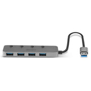 Lindy 4 Port USB 3.0 Hub with On/Off Switches | 43309 USB Hub & Docking Station Lindy