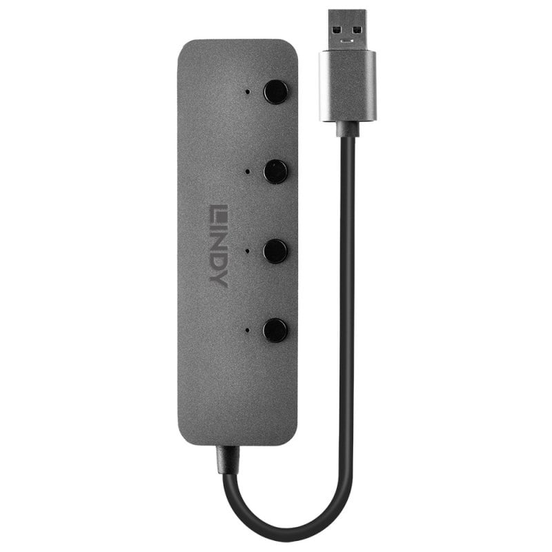 Lindy 4 Port USB 3.0 Hub with On/Off Switches | 43309 USB Hub & Docking Station Lindy