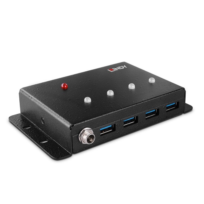 Lindy 4 Port USB 3.0 Metal Hub | 43374 USB Hub & Docking Station Lindy