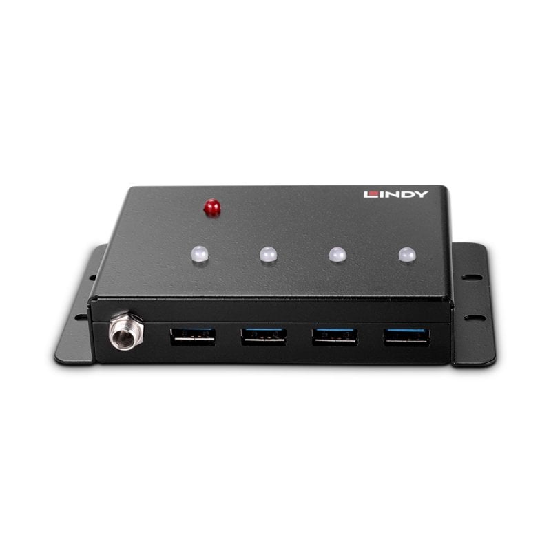 Lindy 4 Port USB 3.0 Metal Hub | 43374 USB Hub & Docking Station Lindy