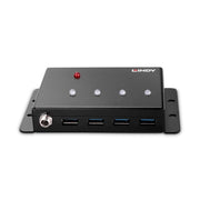 Lindy 4 Port USB 3.0 Metal Hub | 43374 USB Hub & Docking Station Lindy