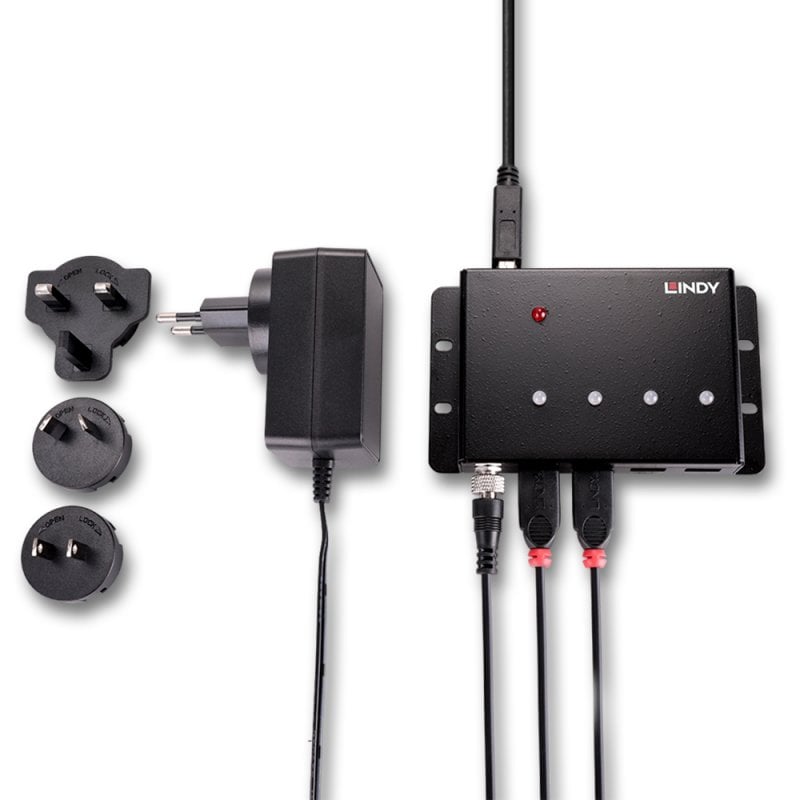 Lindy 4 Port USB 3.0 Metal Hub | 43374 USB Hub & Docking Station Lindy