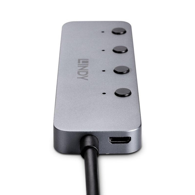 Lindy 4 Port USB 3.2 Type C Hub with On/Off Switches | 43383 USB Hub & Docking Station Lindy