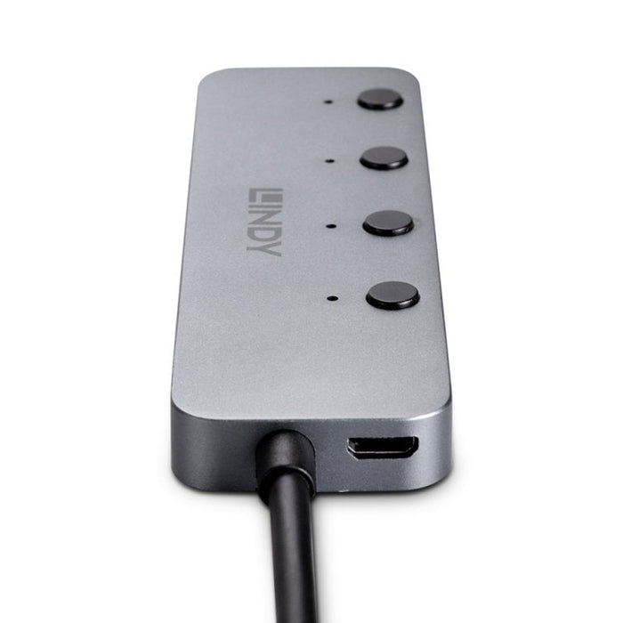 Lindy 4 Port USB 3.2 Type C Hub with On/Off Switches | 43383 USB Hub & Docking Station Lindy