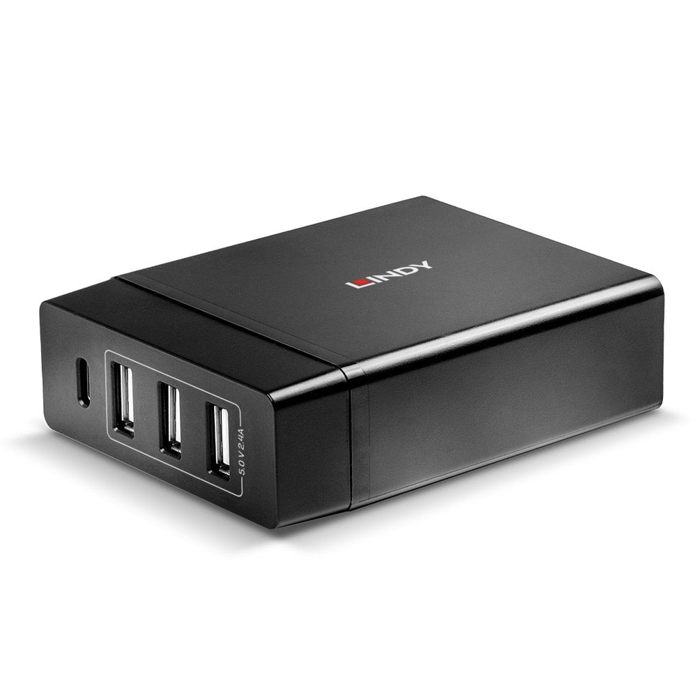 Lindy 4 Port USB Type C & A Smart Charger with Power Delivery, 72W | 73329 Power & Charging Lindy