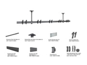 Multibrackets M Menu Board Pro 5-Screen Ceiling Mount For 32"-43" Screen | VESA 200x200 Ceiling Mount Bracket Multibrackets