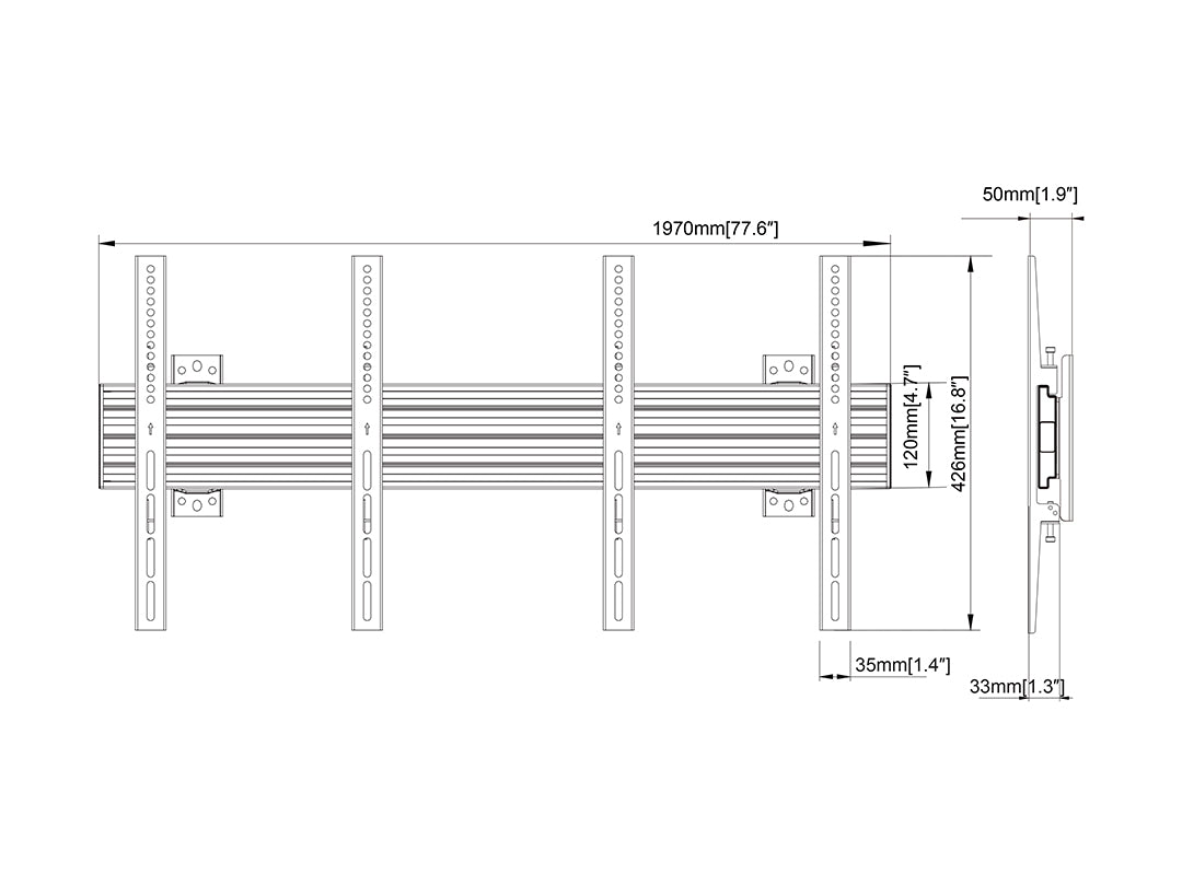 Multibrackets MBW2U Fixed M Wallmount Pro - (40"-65") Wall Mount Bracket Multibrackets