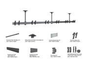 Multibrackets M Menu Board Pro 6-Screen Ceiling Mount For 32"-43" Screen | VESA 200x200 Ceiling Mount Bracket Multibrackets