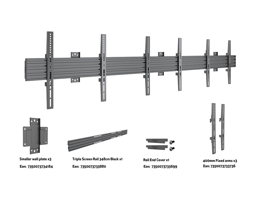 Multibrackets MBW3U M Wallmount Pro Fixed Black - Up to 40"-75" Screen Wall Mount Bracket Multibrackets
