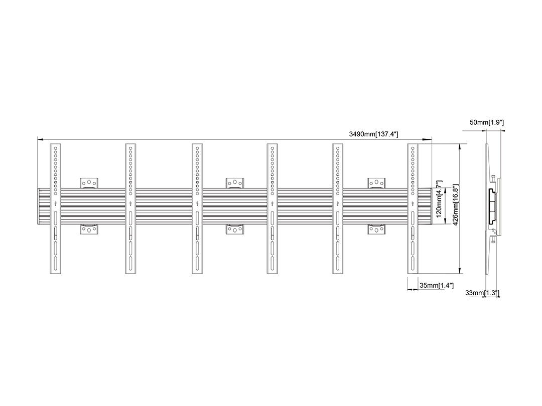 Multibrackets MBW3U M Wallmount Pro Fixed Black - Up to 40"-75" Screen Wall Mount Bracket Multibrackets