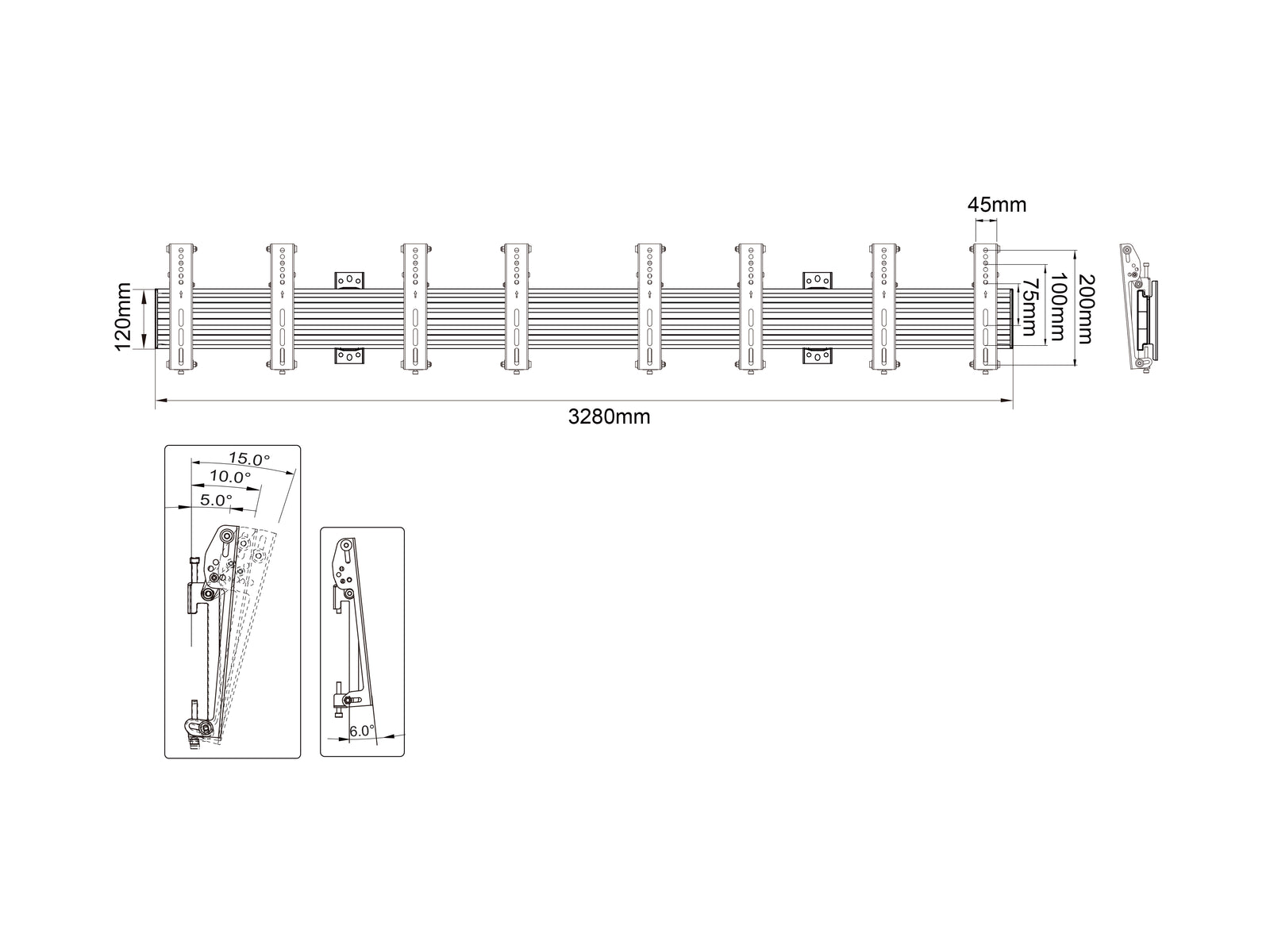 Multibrackets M Menu Board Pro 4-Screen Wall Mount For 32"-43" Screen | VESA 200x200 Wall Mount Bracket Multibrackets