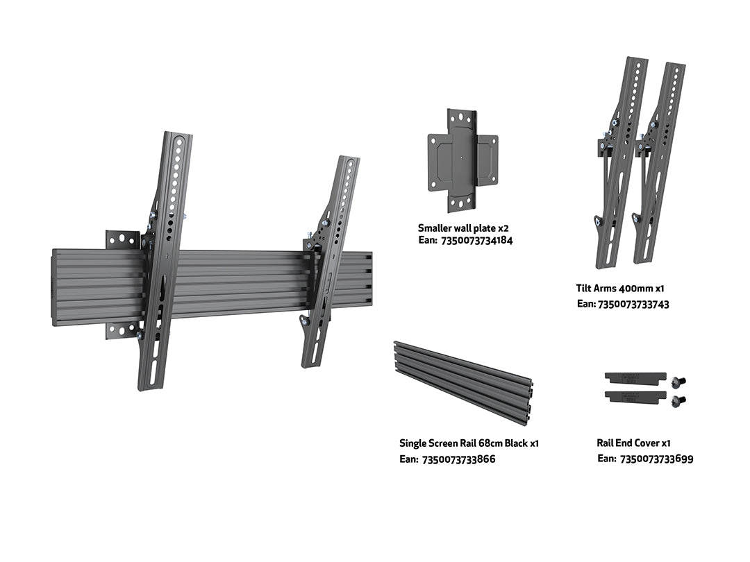 Multibrackets MBW1U Tilt 40"-75" Pro Series Wall Mount For 1 Screen Wall Mount Bracket Multibrackets