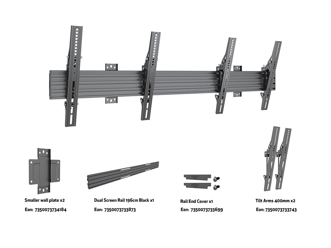 Multibrackets MBW2U Tilt 40"-65" Pro Series Wall Mount For 2 Screen Wall Mount Bracket Multibrackets