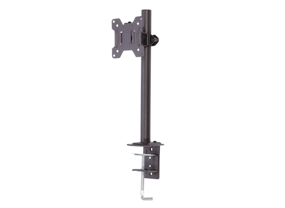 Lindy Single Display Short Bracket with Pole and Desk Clamp For 17" - 28" Screens | 40656 Monitor Mounts & Stands Lindy