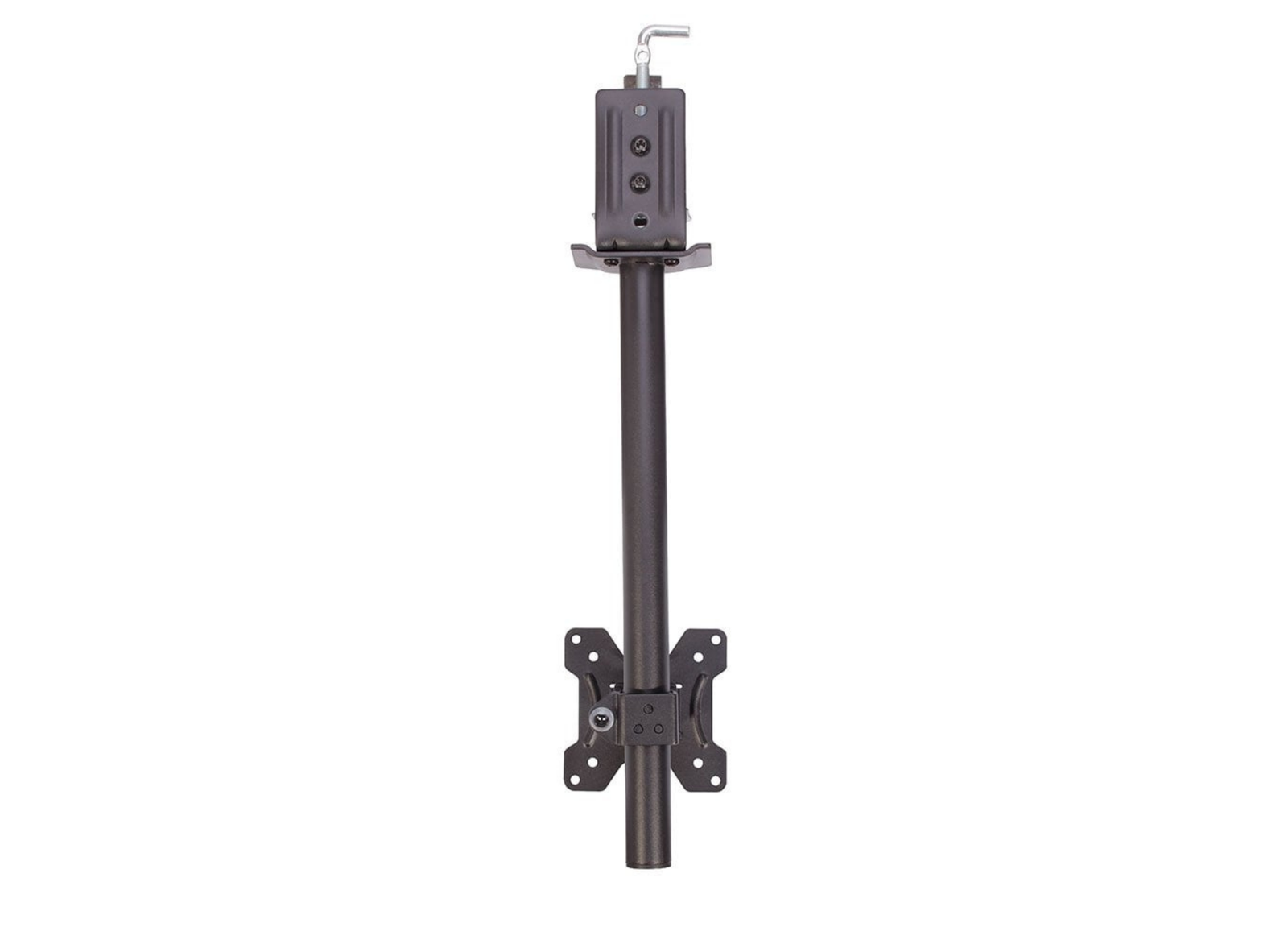 Lindy Single Display Short Bracket with Pole and Desk Clamp For 17" - 28" Screens | 40656 Monitor Arm Desk Mount Lindy