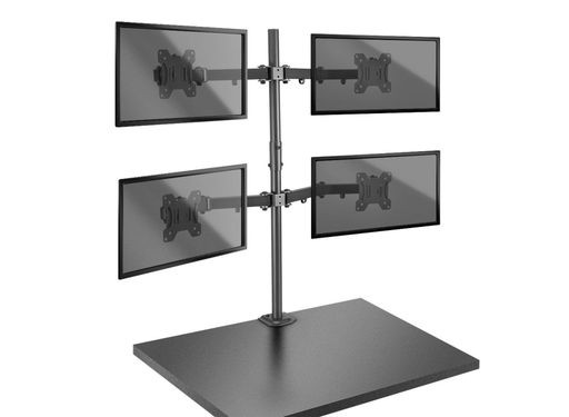 Lindy Quad Display Bracket with Pole and Desk Clamp For 17"-28" Screens | 40659 Monitor Mounts & Stands Lindy