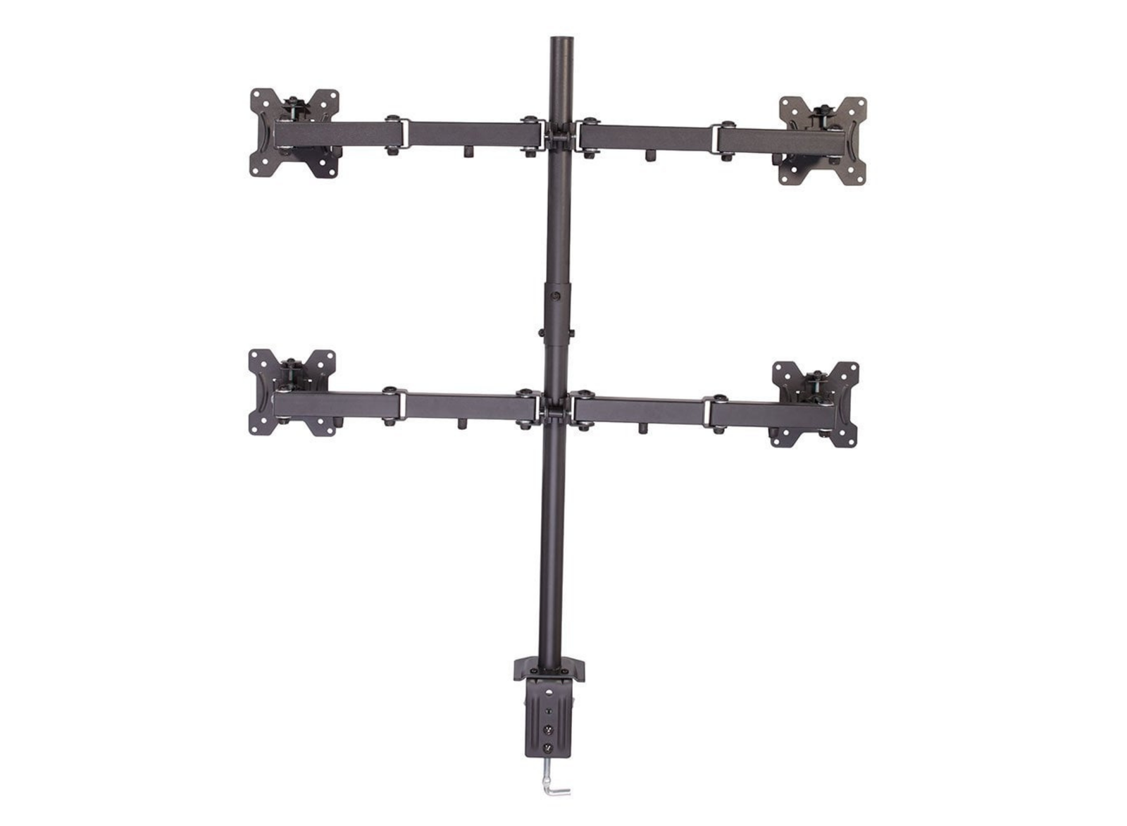 Lindy Quad Display Bracket with Pole and Desk Clamp For 17"-28" Screens | 40659 Monitor Arm Desk Mount Lindy