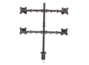Lindy Quad Display Bracket with Pole and Desk Clamp For 17"-28" Screens | 40659 Monitor Arm Desk Mount Lindy