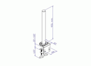 Lindy 450mm Desk Clamp Pole - Silver | 40692 Pole Mount Lindy