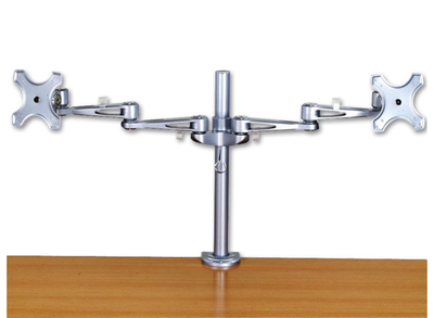 Lindy Dual Adjustable LCD Arms for up to 10kg, Silver | 40697 Monitor Mounts & Stands Lindy