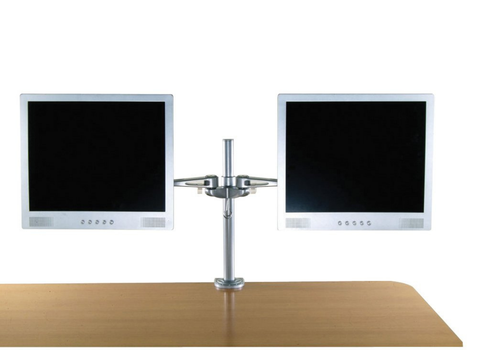 Lindy Dual Adjustable LCD Arms for up to 10kg, Silver | 40697 Monitor Arm Desk Mount Lindy