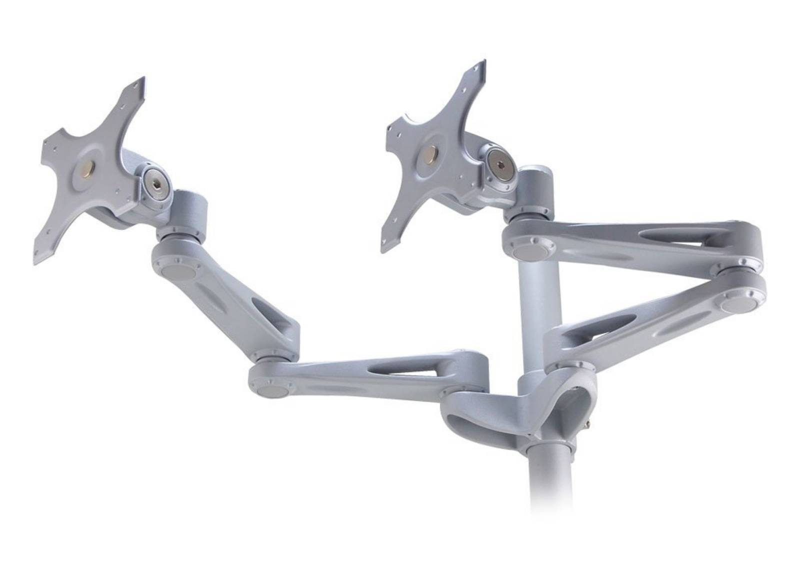Lindy Dual Adjustable LCD Arms for up to 10kg, Silver | 40697 Monitor Arm Desk Mount Lindy