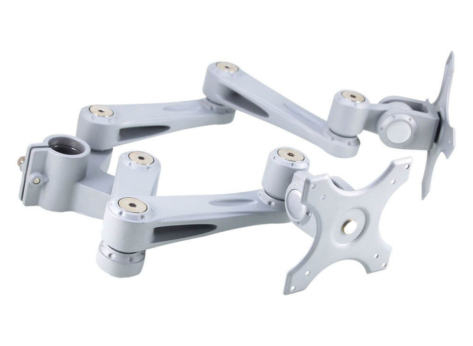 Lindy Dual Adjustable LCD Arms for up to 10kg, Silver | 40697 Monitor Mounts & Stands Lindy