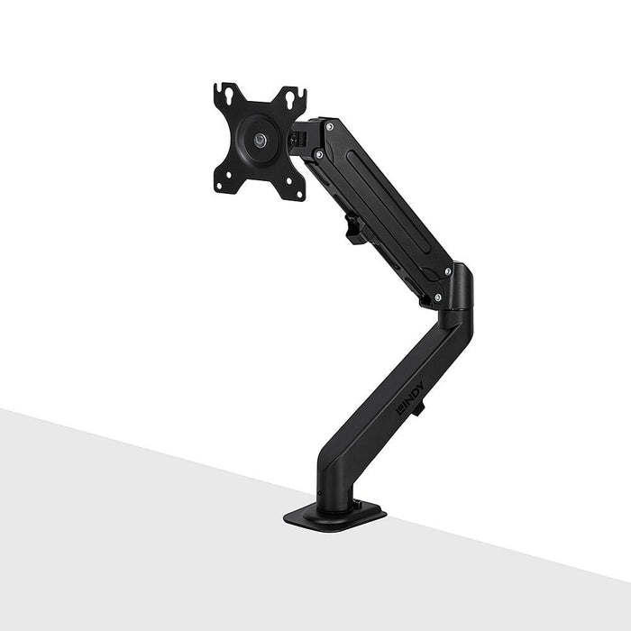 Lindy 17" - 27" Single Desktop Gas Arm Display Mount - Black | 40707 Monitor Arm Desk Mount Lindy